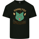 Evil Cat Damn You Mercury Retrograde Mens Cotton T-Shirt Tee Top Black