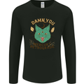 Evil Cat Damn You Mercury Retrograde Mens Long Sleeve T-Shirt Black
