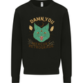 Evil Cat Damn You Mercury Retrograde Mens Sweatshirt Jumper Black