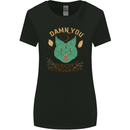 Evil Cat Damn You Mercury Retrograde Womens Wider Cut T-Shirt Black