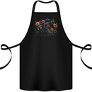 Evil Cat Gang Demonic Cotton Apron 100% Organic Black
