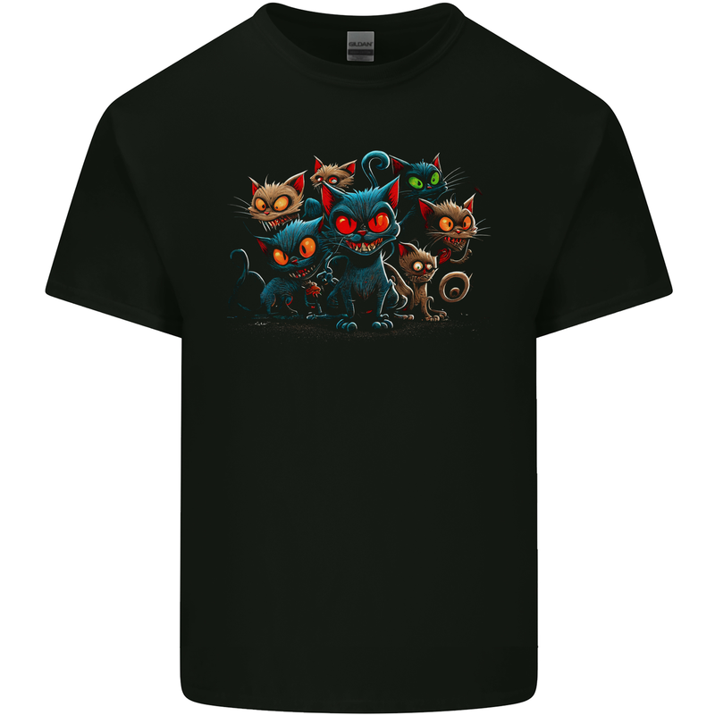 Evil Cat Gang Demonic Kids T-Shirt Childrens Black