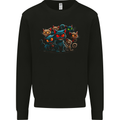 Evil Cat Gang Demonic Mens Sweatshirt Jumper Black