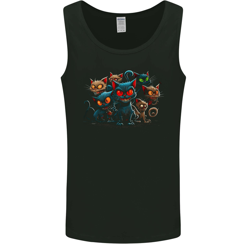 Evil Cat Gang Demonic Mens Vest Tank Top Black