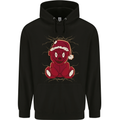 Evil Christmas Teddy Bear Xmas Mens 80% Cotton Hoodie Black