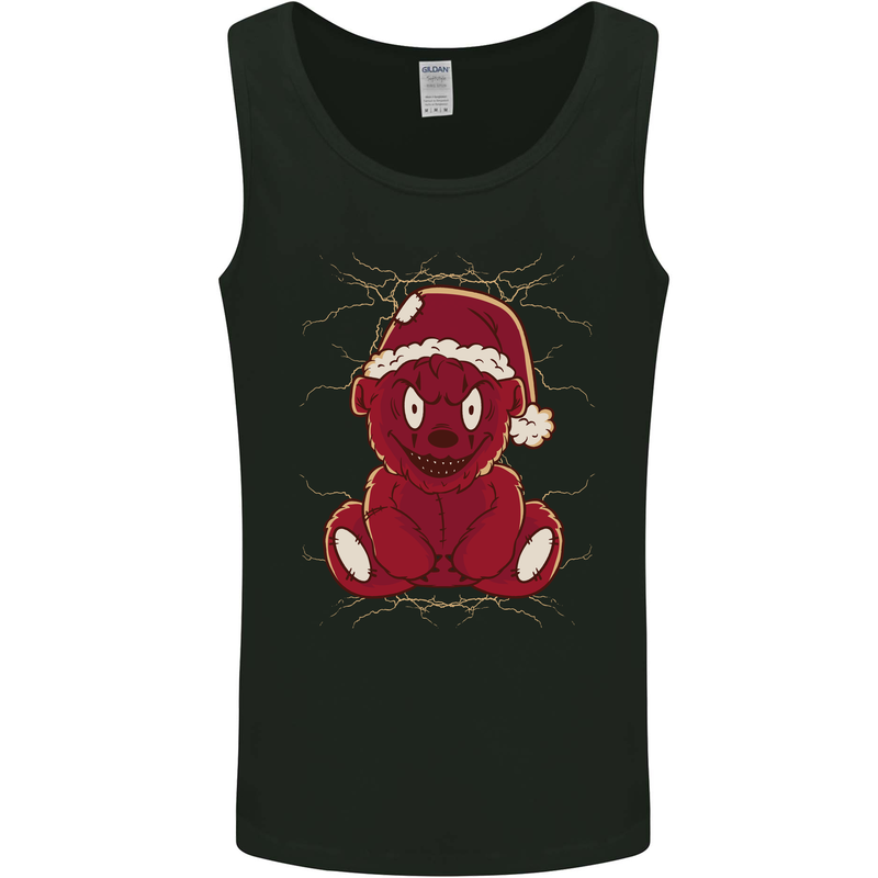 Evil Christmas Teddy Bear Xmas Mens Vest Tank Top Black