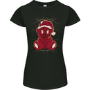 Evil Christmas Teddy Bear Xmas Womens Petite Cut T-Shirt Black