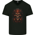 Evil Emperor of Death Demon Grim Reaper Devil Mens V-Neck Cotton T-Shirt Black