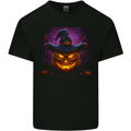 Evil Halloween Pumpkin Face 1 Kids T-Shirt Childrens Black