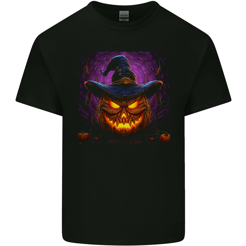 Evil Halloween Pumpkin Face 1 Kids T-Shirt Childrens Black