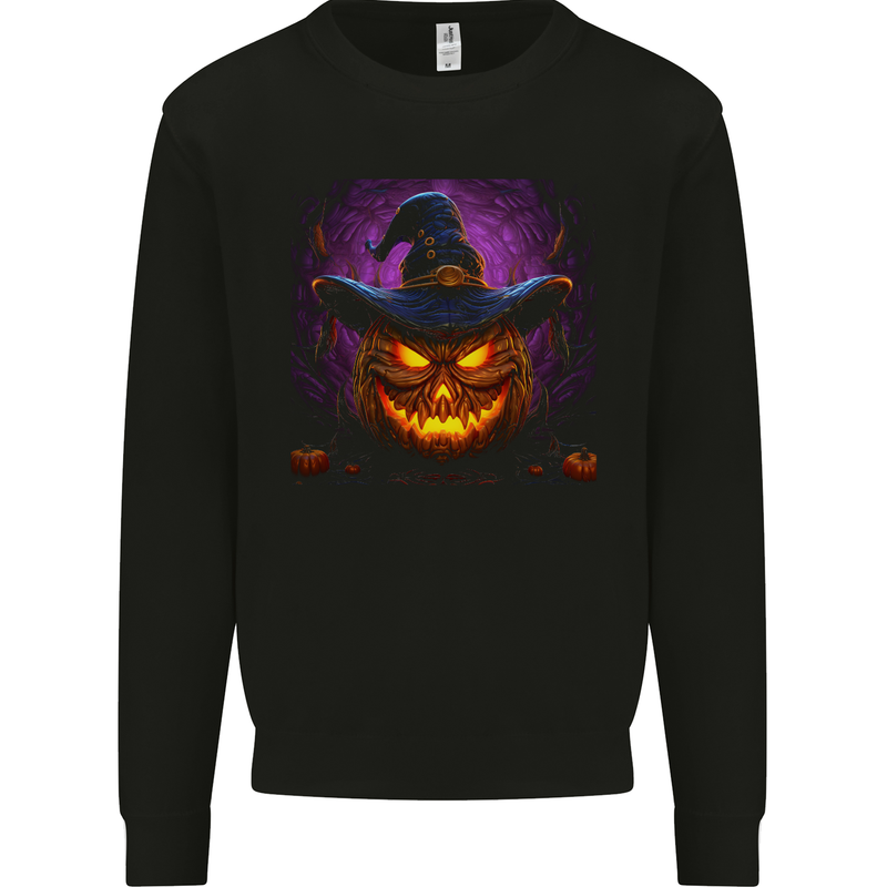 Evil Halloween Pumpkin Face 1 Mens Sweatshirt Jumper Black