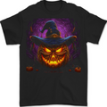 Evil Halloween Pumpkin Face 1 Mens T-Shirt 100% Cotton BLACK