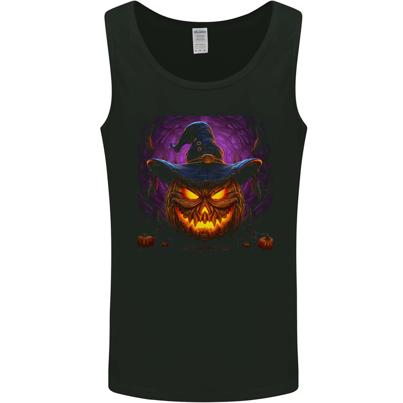 Evil Halloween Pumpkin Face 1 Mens Vest Tank Top Black