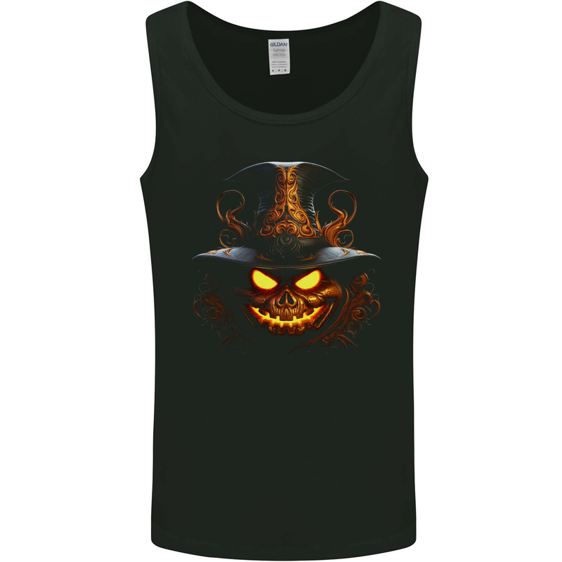 Evil Halloween Pumpkin Face 2 Mens Vest Tank Top Black