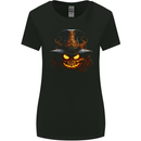 Evil Halloween Pumpkin Face 2 Womens Wider Cut T-Shirt Black