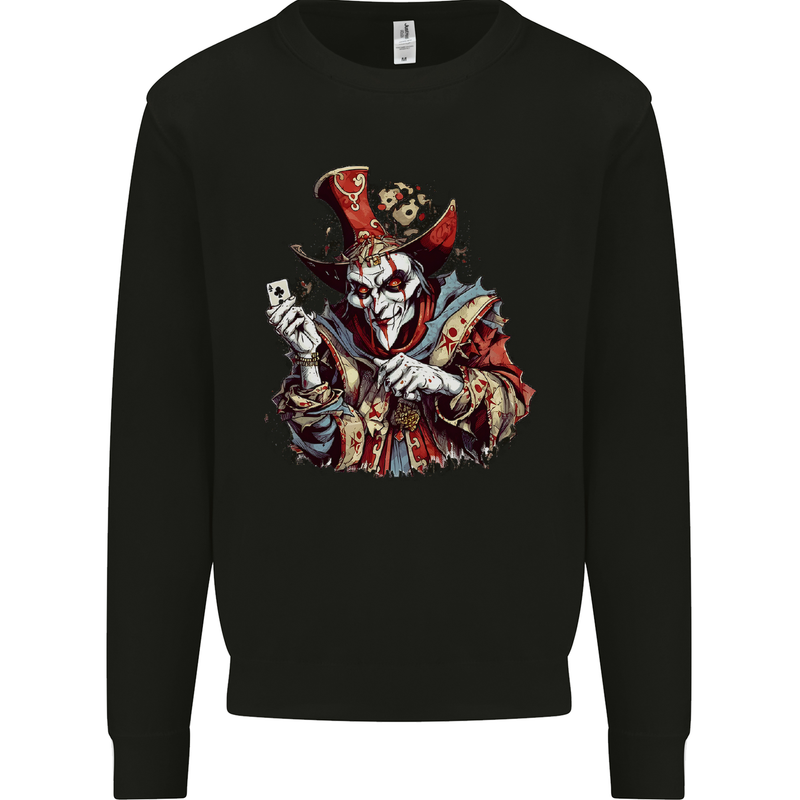 Evil Joker Clown Demon Jester Kids Sweatshirt Jumper Black