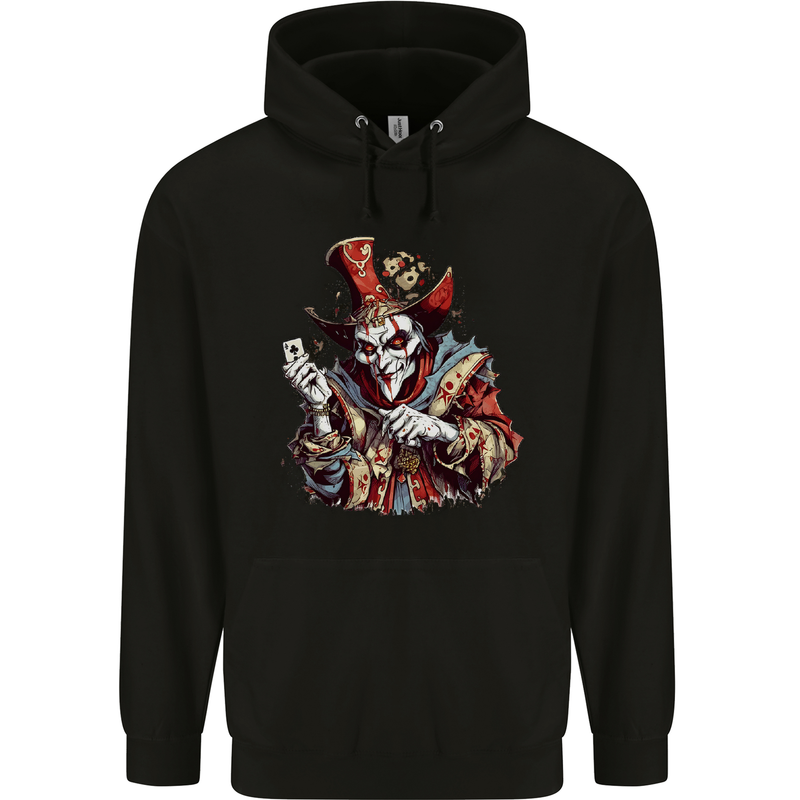 Evil Joker Clown Demon Jester Mens 80% Cotton Hoodie Black