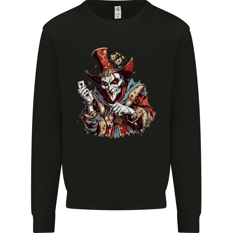 Evil Joker Clown Demon Jester Mens Sweatshirt Jumper Black