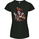 Evil Joker Clown Demon Jester Womens Petite Cut T-Shirt Black