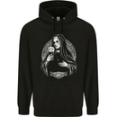 Evil Nun Drinking Beer Horror Halloween Mens 80% Cotton Hoodie Black