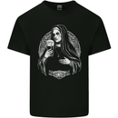 Evil Nun Drinking Beer Horror Halloween Mens Cotton T-Shirt Tee Top Black