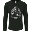 Evil Nun Drinking Beer Horror Halloween Mens Long Sleeve T-Shirt Black