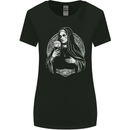 Evil Nun Drinking Beer Horror Halloween Womens Wider Cut T-Shirt Black