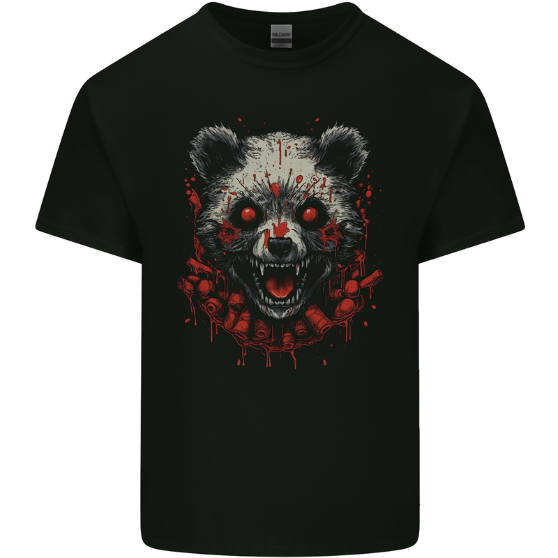 Evil Panda Bear Fantasy Horror Halloween Mens Cotton T-Shirt Tee Top Black