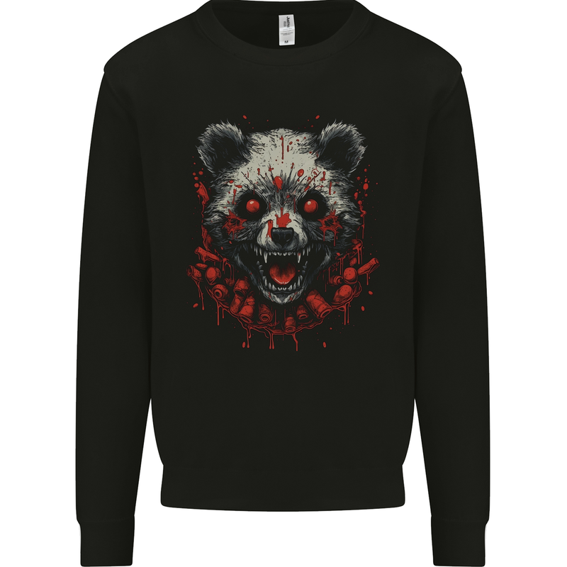 Evil Panda Bear Fantasy Horror Halloween Mens Sweatshirt Jumper Black