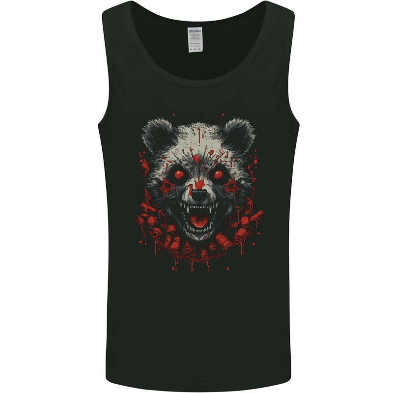 Evil Panda Bear Fantasy Horror Halloween Mens Vest Tank Top Black