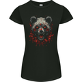 Evil Panda Bear Fantasy Horror Halloween Womens Petite Cut T-Shirt Black