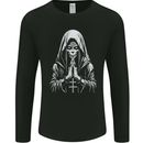Evil Praying Nun Skull Demon Horror Mens Long Sleeve T-Shirt Black