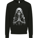 Evil Praying Nun Skull Demon Horror Mens Sweatshirt Jumper Black