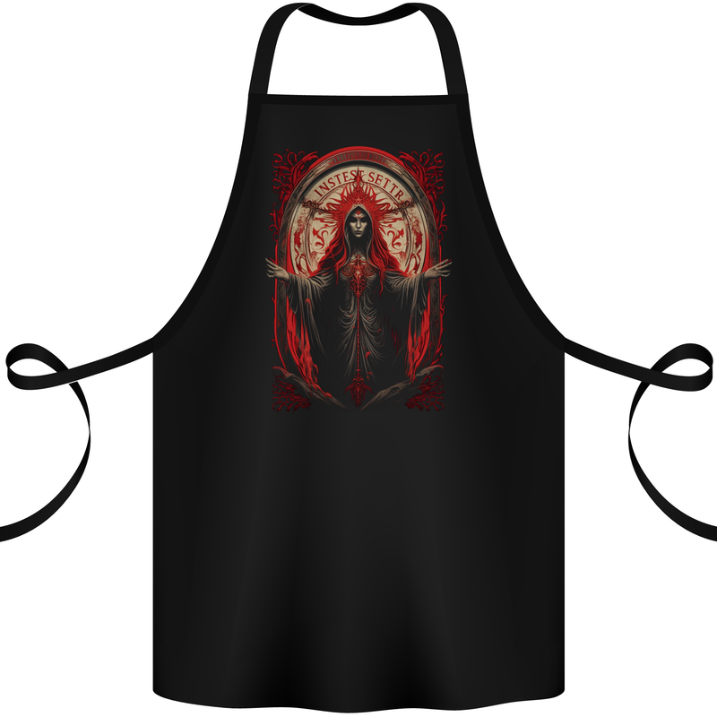 Evil Witch Satanic Halloween Cotton Apron 100% Organic Black