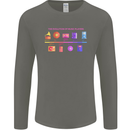 Evoloution Of Music Players Vinyl CD MP3 Mens Long Sleeve T-Shirt Charcoal