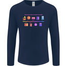 Evoloution Of Music Players Vinyl CD MP3 Mens Long Sleeve T-Shirt Navy Blue