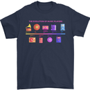 Evoloution Of Music Players Vinyl CD MP3 Mens T-Shirt 100% Cotton Navy Blue