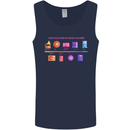 Evoloution Of Music Players Vinyl CD MP3 Mens Vest Tank Top Navy Blue