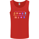 Evoloution Of Music Players Vinyl CD MP3 Mens Vest Tank Top Red