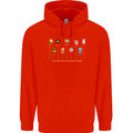 Evolution Of Music Players Vinyl MP3 CD Mens 80% Cotton Hoodie Bright Red