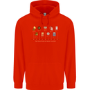 Evolution Of Music Players Vinyl MP3 CD Mens 80% Cotton Hoodie Bright Red