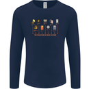Evolution Of Music Players Vinyl MP3 CD Mens Long Sleeve T-Shirt Navy Blue