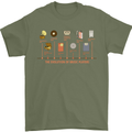 Evolution Of Music Players Vinyl MP3 CD Mens T-Shirt 100% Cotton Military Green