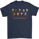 Evolution Of Music Players Vinyl MP3 CD Mens T-Shirt 100% Cotton Navy Blue