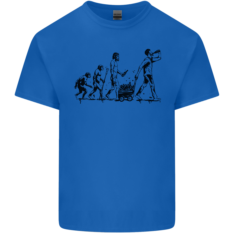 Evolution of Beer Funny Alcohol Ape to Man Mens Cotton T-Shirt Tee Top Royal Blue