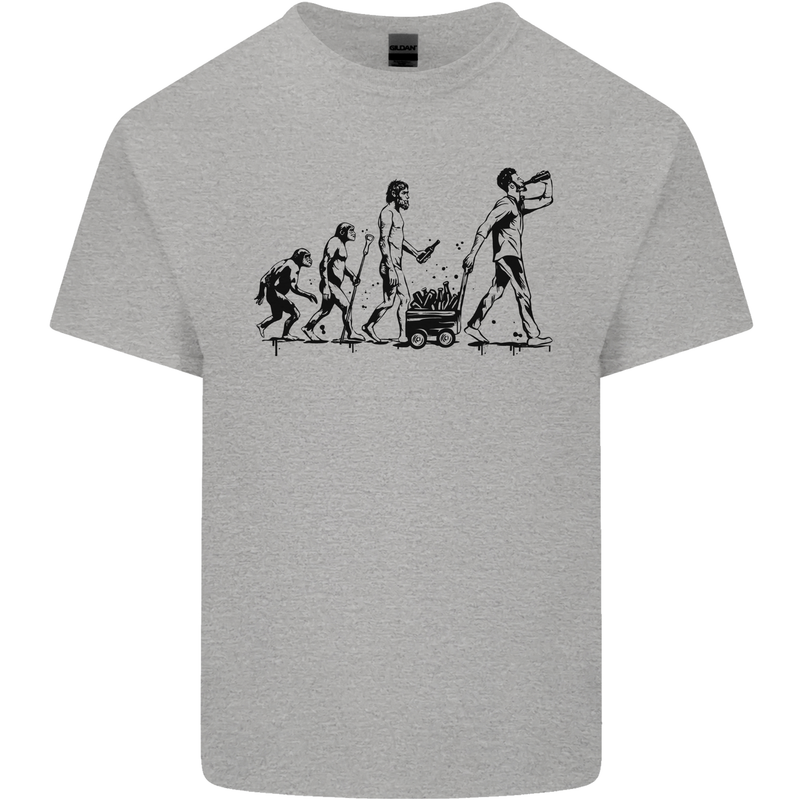 Evolution of Beer Funny Alcohol Ape to Man Mens Cotton T-Shirt Tee Top Sports Grey