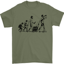 Evolution of Beer Funny Alcohol Ape to Man Mens T-Shirt 100% Cotton Military Green
