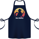 Ew People Funny Wine Drinking Dog Cotton Apron 100% Organic Navy Blue