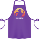 Ew People Funny Wine Drinking Dog Cotton Apron 100% Organic Purple