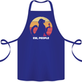 Ew People Funny Wine Drinking Dog Cotton Apron 100% Organic Royal Blue